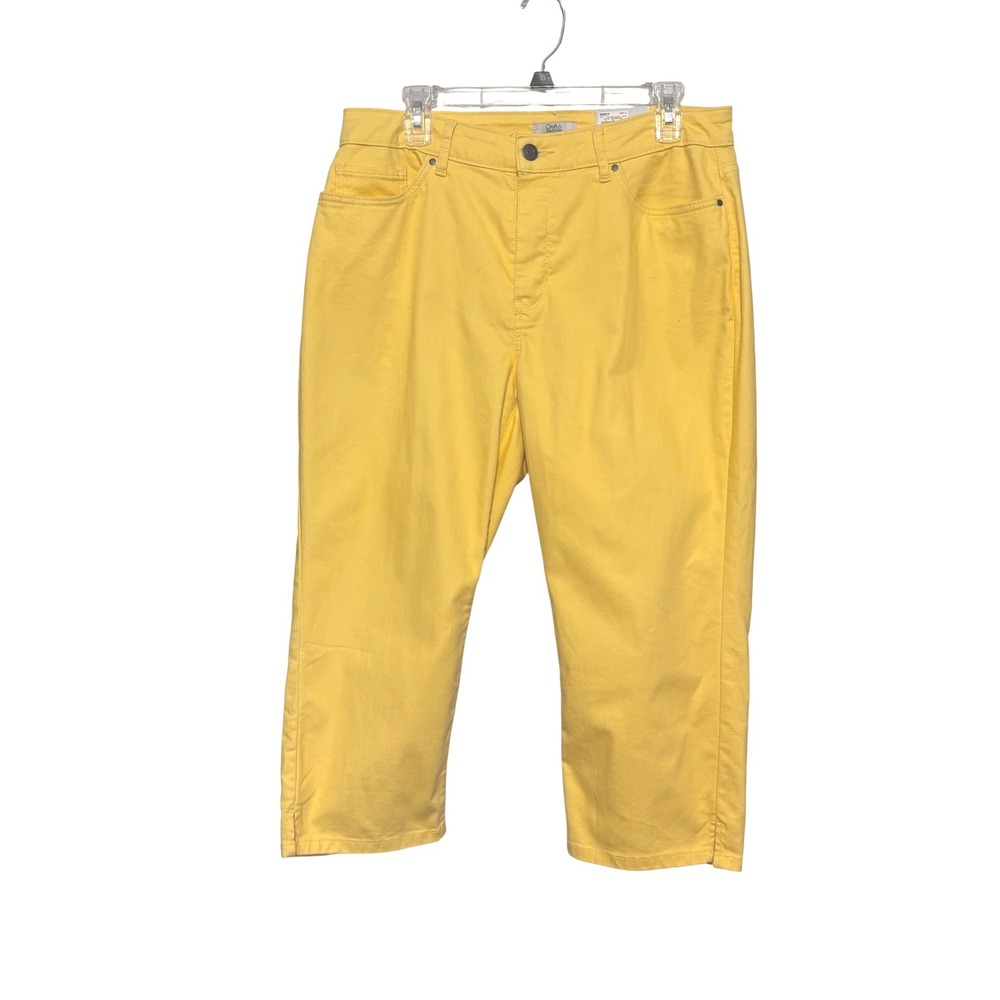 Croft & Barrow Women's 14 Capri Pants Light Maize Yellow Mid Rise Stretch NWT
